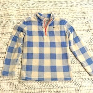Vineyard Vines Fuzzy Fleece Pullover 3/4 Zip Girls L (14)
